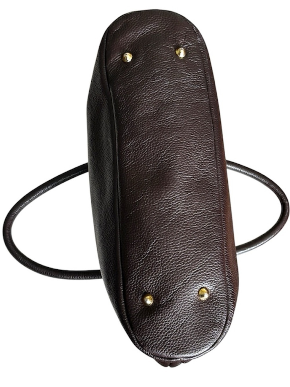 Onna Ehrlich Pebbled Leather Tote | Chocolate Brown Work Bag | Quiet Luxury - Picture 7 of 14